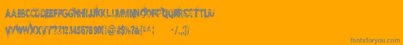 ILoveDisasterDemo-Schriftart – Graue Schriften auf orangefarbenem Hintergrund