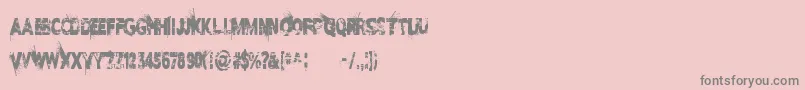 ILoveDisasterDemo-Schriftart – Graue Schriften auf rosa Hintergrund