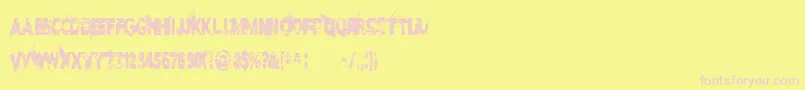 Шрифт ILoveDisasterDemo – розовые шрифты на жёлтом фоне