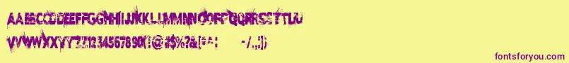 ILoveDisasterDemo Font – Purple Fonts on Yellow Background