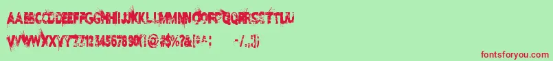 ILoveDisasterDemo Font – Red Fonts on Green Background