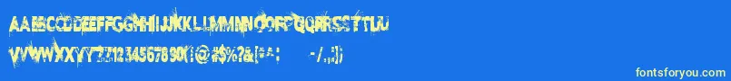 ILoveDisasterDemo Font – Yellow Fonts on Blue Background