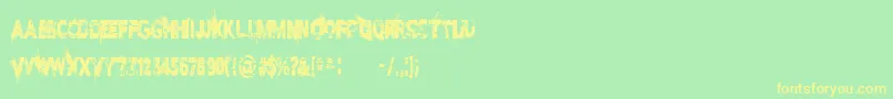 Więcej informacji o czcionce ILoveDisasterDemo Czcionka ILoveDisasterDemo – żółte czcionki na zielonym tle