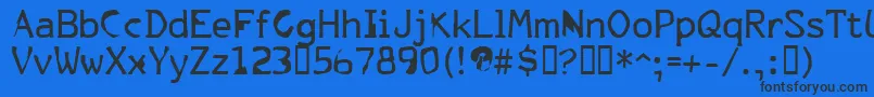 FkrParklife Font – Black Fonts on Blue Background