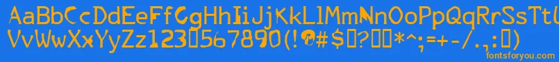 FkrParklife Font – Orange Fonts on Blue Background