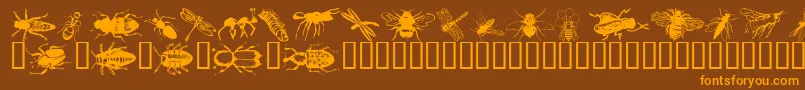 Шрифт Wminsects1 – оранжевые шрифты на коричневом фоне
