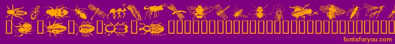 Wminsects1 Font – Orange Fonts on Purple Background