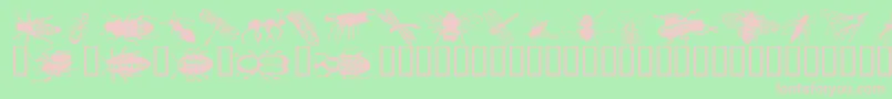 Wminsects1 Font – Pink Fonts on Green Background
