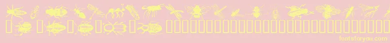 Wminsects1 Font – Yellow Fonts on Pink Background