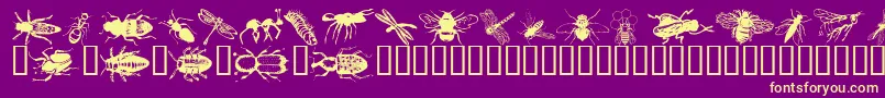 Wminsects1 Font – Yellow Fonts on Purple Background