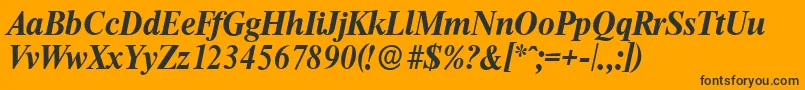 ThamesserialBolditalic Font – Black Fonts on Orange Background