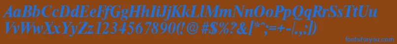 ThamesserialBolditalic Font – Blue Fonts on Brown Background