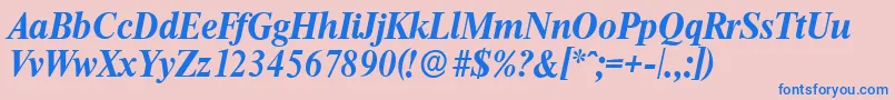 ThamesserialBolditalic Font – Blue Fonts on Pink Background