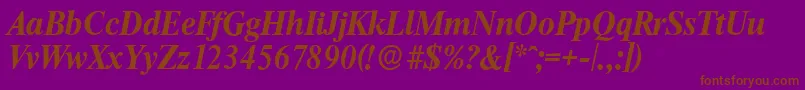 ThamesserialBolditalic Font – Brown Fonts on Purple Background