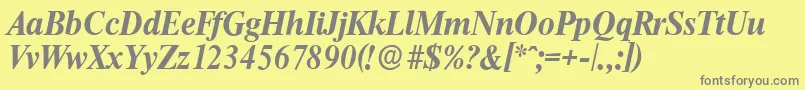 ThamesserialBolditalic Font – Gray Fonts on Yellow Background