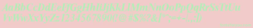 ThamesserialBolditalic-Schriftart – Grüne Schriften auf rosa Hintergrund
