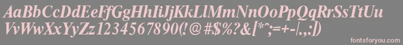 ThamesserialBolditalic Font – Pink Fonts on Gray Background