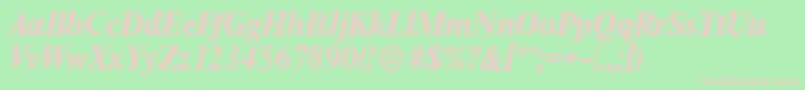 ThamesserialBolditalic Font – Pink Fonts on Green Background