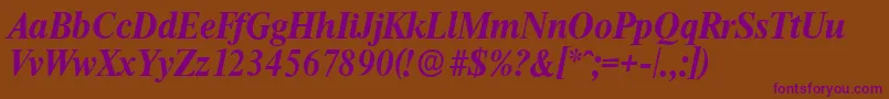 ThamesserialBolditalic Font – Purple Fonts on Brown Background