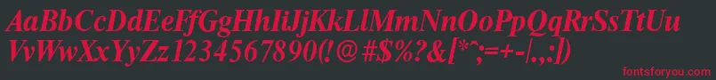 ThamesserialBolditalic Font – Red Fonts on Black Background