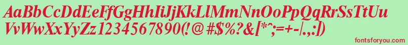 ThamesserialBolditalic Font – Red Fonts on Green Background