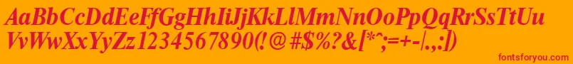 ThamesserialBolditalic Font – Red Fonts on Orange Background
