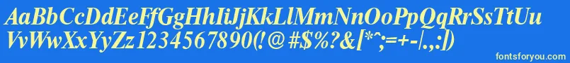 ThamesserialBolditalic Font – Yellow Fonts on Blue Background