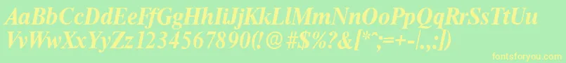 ThamesserialBolditalic Font – Yellow Fonts on Green Background