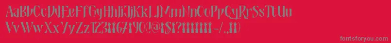 Fonte ShadowfieldDemo – fontes cinzas em um fundo vermelho