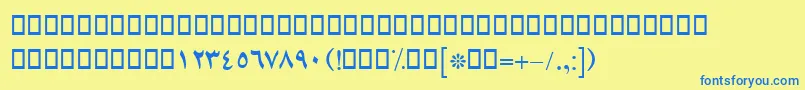 BLotusBold Font – Blue Fonts on Yellow Background