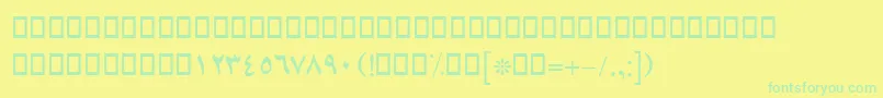 Czcionka BLotusBold – zielone czcionki na żółtym tle