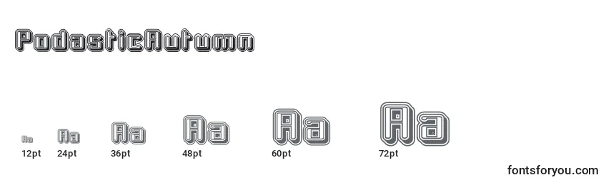 sizes of podasticautumn font, podasticautumn sizes