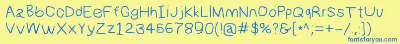 Numbbunnywide Font – Blue Fonts on Yellow Background