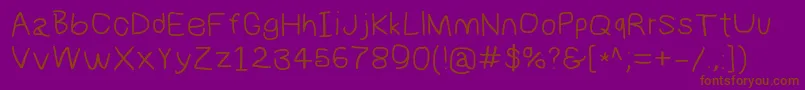 Numbbunnywide Font – Brown Fonts on Purple Background