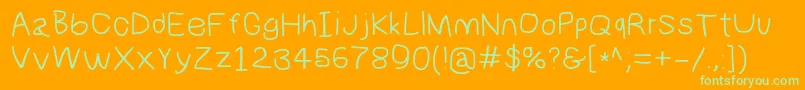 Numbbunnywide Font – Green Fonts on Orange Background