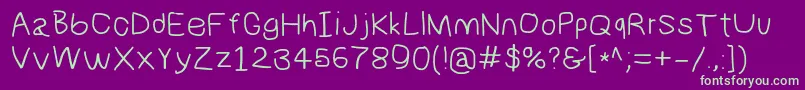 Numbbunnywide Font – Green Fonts on Purple Background