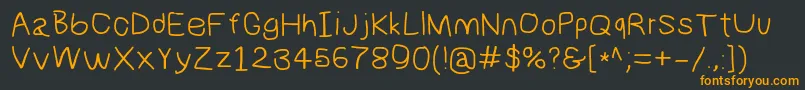 Numbbunnywide Font – Orange Fonts on Black Background