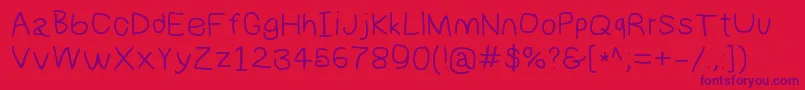 Numbbunnywide Font – Purple Fonts on Red Background