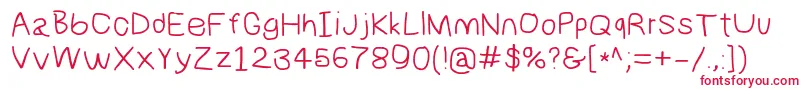 Numbbunnywide Font – Red Fonts on White Background