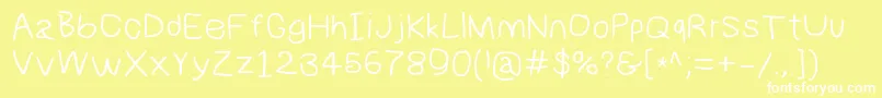 Numbbunnywide Font – White Fonts on Yellow Background