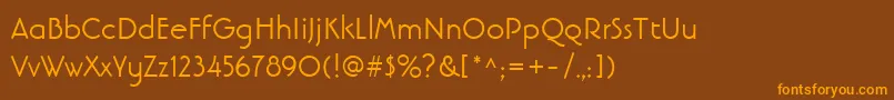 LinotypebanjomantextRoman Font – Orange Fonts on Brown Background