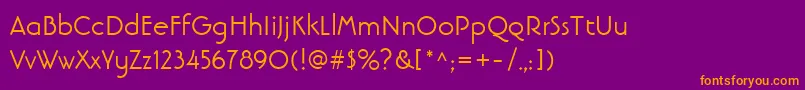 LinotypebanjomantextRoman Font – Orange Fonts on Purple Background