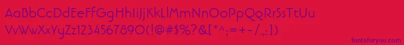 Police LinotypebanjomantextRoman – polices violettes sur fond rouge