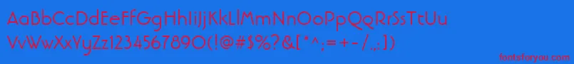 LinotypebanjomantextRoman-fontti – punaiset fontit sinisellä taustalla
