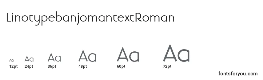 LinotypebanjomantextRoman Font Sizes