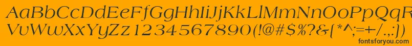 AlmeriaItalic-Schriftart – Schwarze Schriften auf orangefarbenem Hintergrund