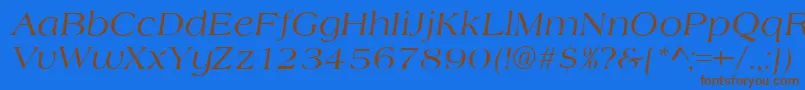 AlmeriaItalic Font – Brown Fonts on Blue Background