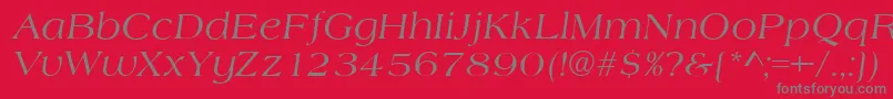 フォントAlmeriaItalic – 赤い背景に灰色の文字