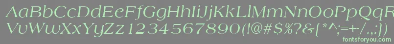 フォントAlmeriaItalic – 灰色の背景に緑のフォント