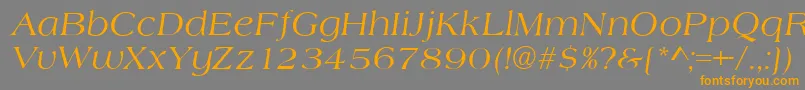 AlmeriaItalic-fontti – oranssit fontit harmaalla taustalla